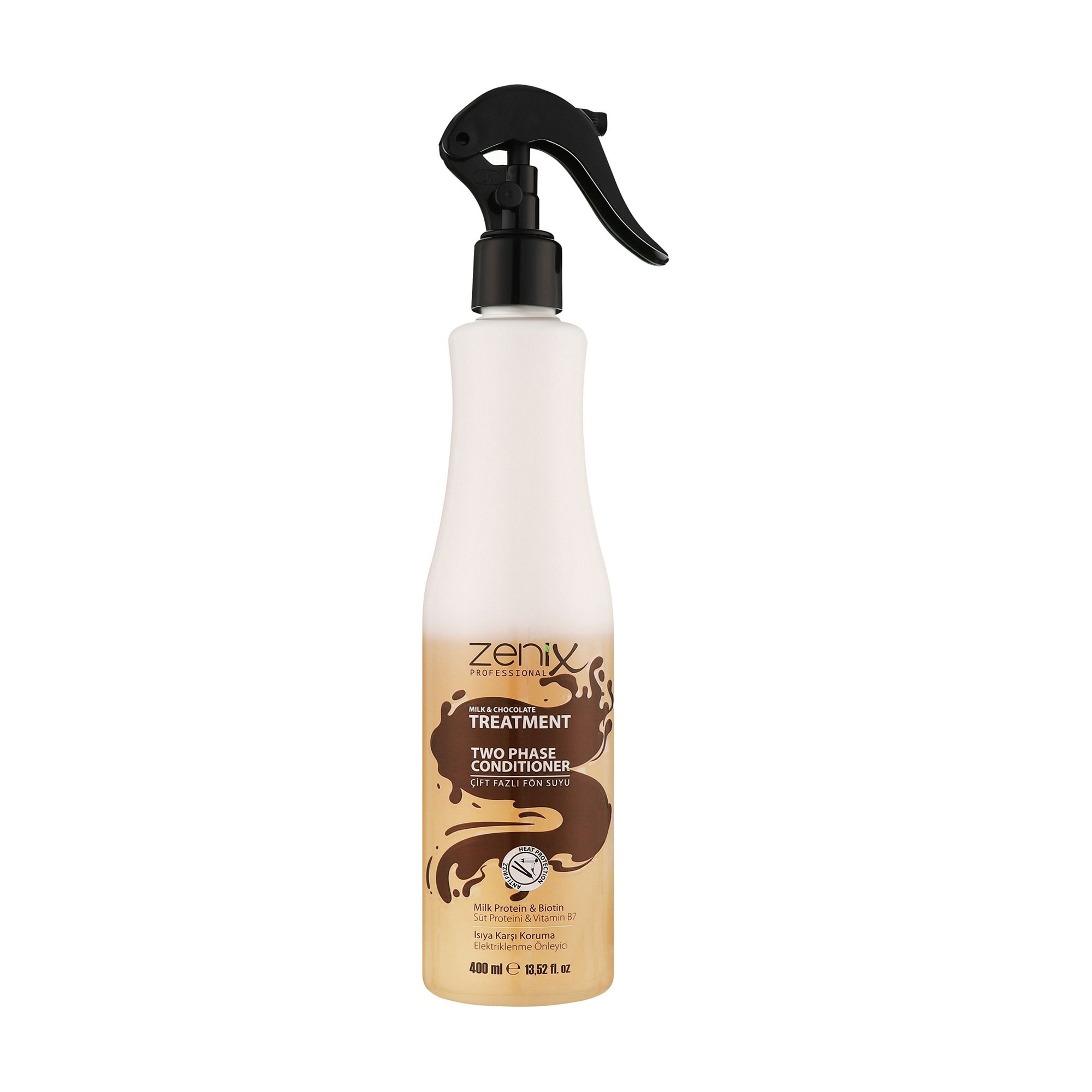 Двофазний кондиціонер-спрей для волосся Zenix Professional Two Phase Conditioner Молоко та шоколад, 400 мл